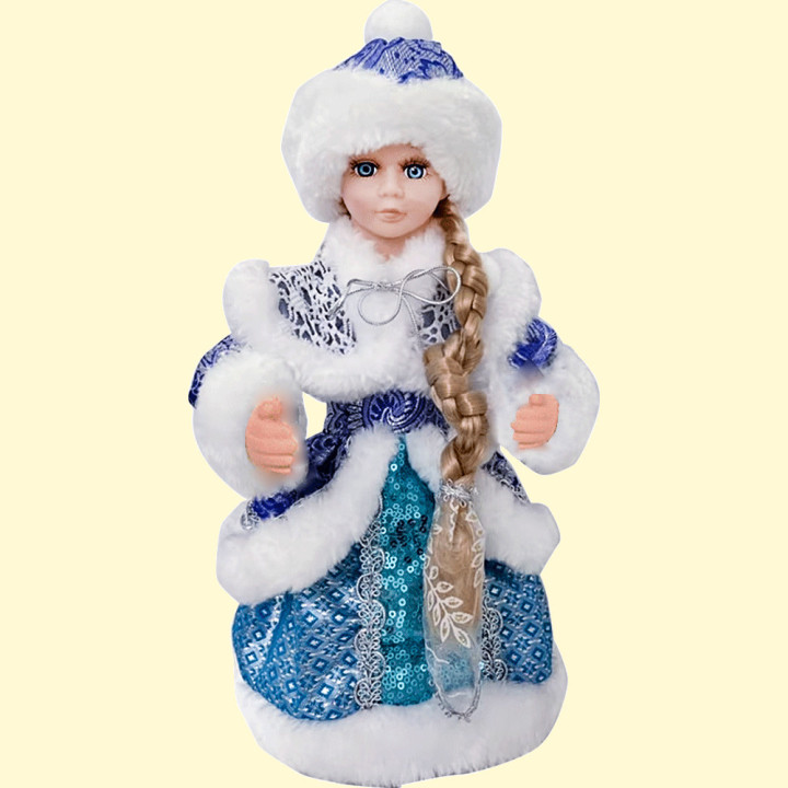 Figurine Snow Maiden in blue, with a compartment for sweets and gifts, 35 cm