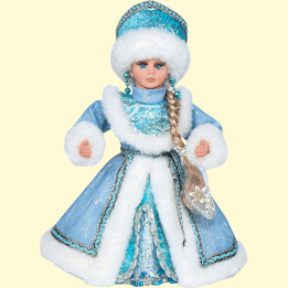 Figurine Snow Maiden in blue, with a compartment for sweets and gifts, 35 cm