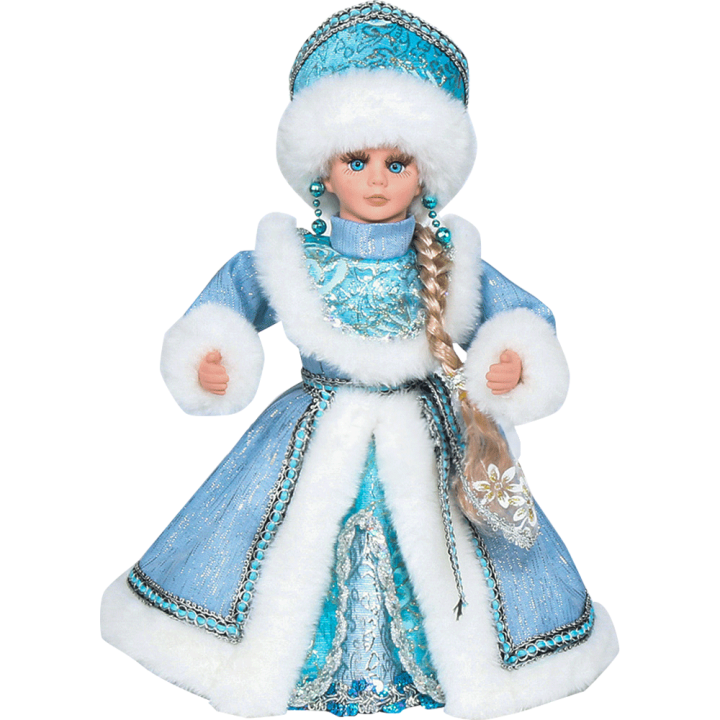 Dekofigur Schneemädchen  in Hell Blau mit Bonbonbehälter, 35 cm
