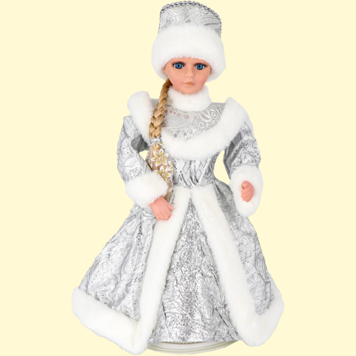 Figurine Snow Maiden in silver, with a compartment for sweets and gifts, 40 cm