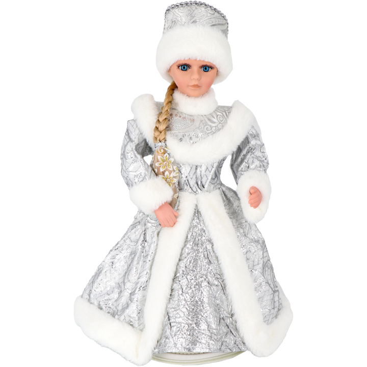 Figurine Snow Maiden in silver, with a compartment for sweets and gifts, 40 cm