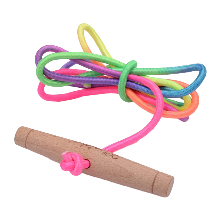 Kleintobel Schlittenleine mit Griff extra lang 180 cm Regenbogen Farbe