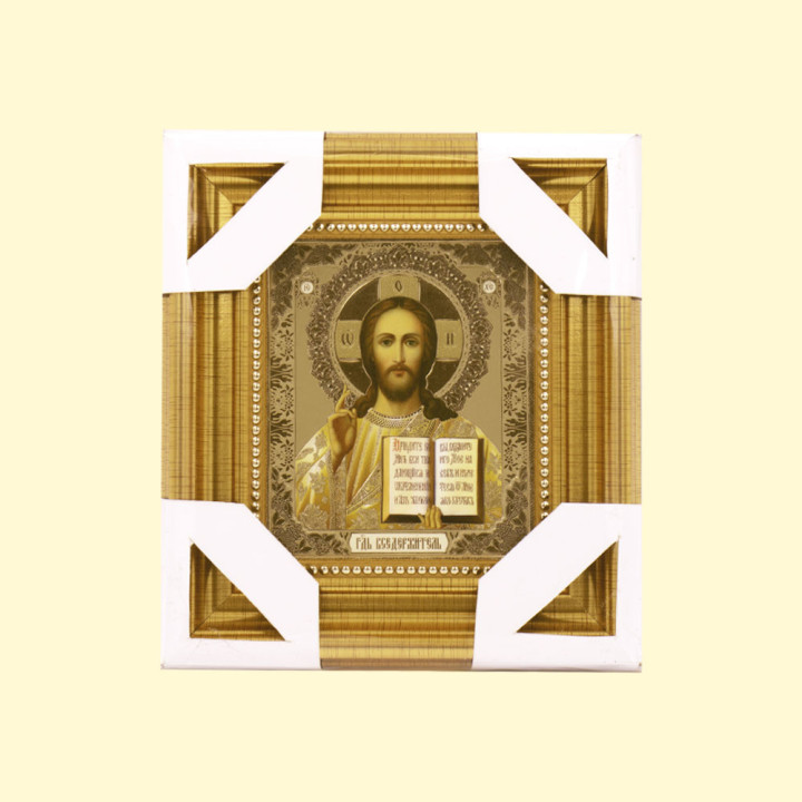Ikone "Вседержитель",  im Rahmen, goldener Prägedruck, 18  х 16 сm