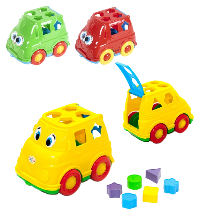 Игрушечный паровозик Микроавтобус игрушка-сортер, разные цвета, 23 x 15,5 x 16 см
