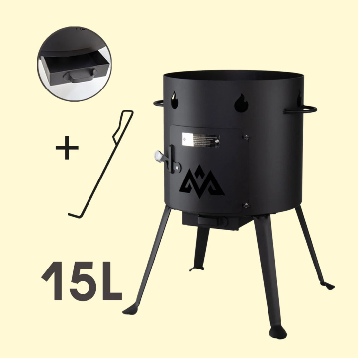 Cauldron with collapsible chimney for 15 l cauldron, Ø 452 mm, h: 650 cm