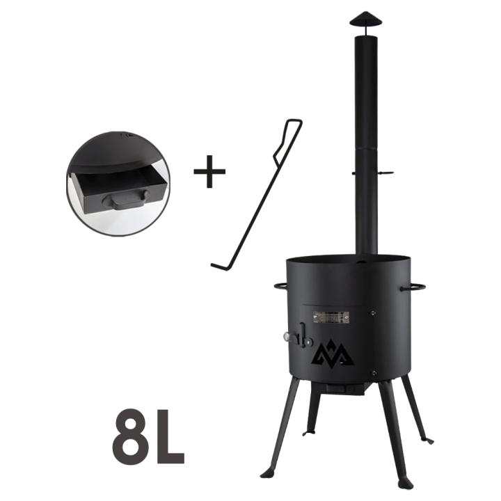 Cauldron with collapsible chimney for 8 l cauldron, Ø 352 mm, h: 620 cm