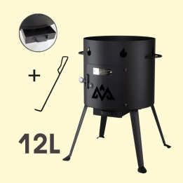 Cauldron with collapsible chimney for 12 l cauldron, Ø 405 mm, h: 630 cm