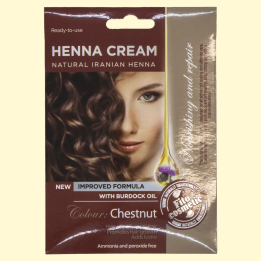 Cream Henna by Fito Kosmetik, Chestnut, natural Iranian henna with burdock oil, 50 ml