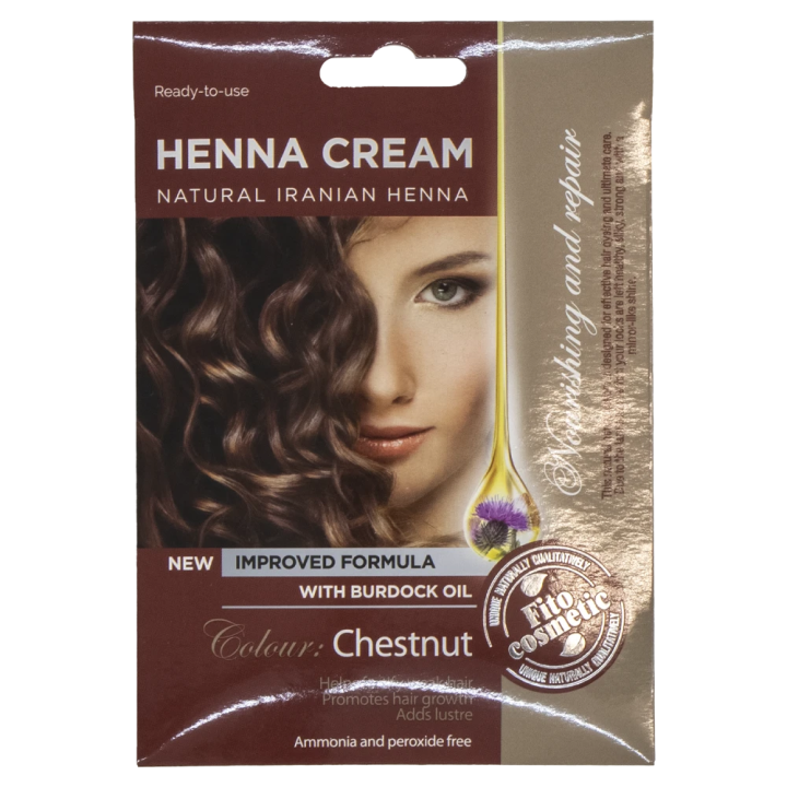 Henna-Creme Fito Kosmetik, Kastanien, mit Klettenöl, 50 ml