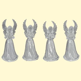 Deko - Figuren - Set 12tlg Engel mit Beleuchtung, aus Acryl, 10 cm