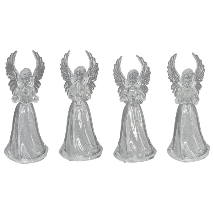 Set of Statuettes luminous 12 Angels in 4 versions, change colors, made of acrylic, 10 cm
