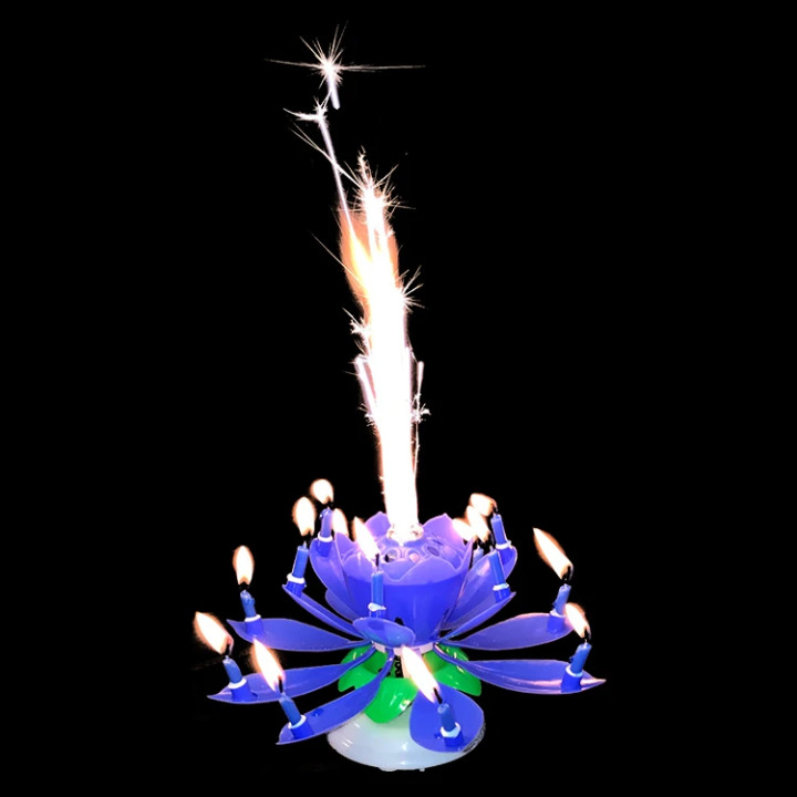 MUSIKKERZE - HAPPY BIRTHDAY- Melodie, Blau