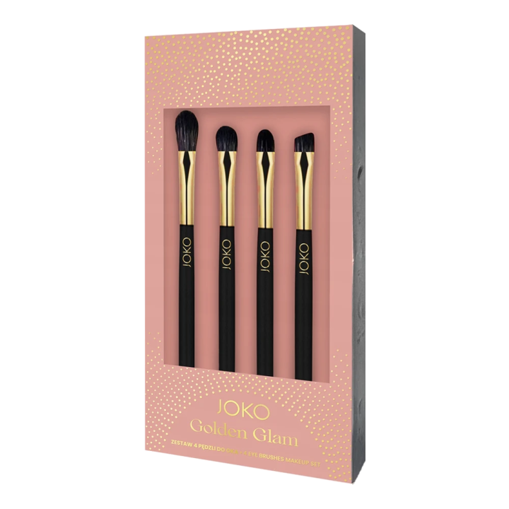 Set JOKO Golden Glam besteht aus 4 professionellen Augen-Make-up-Pinseln.