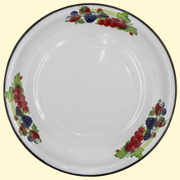 Runde Platte ∅50 cm Brombeeren emailliert, 7 L