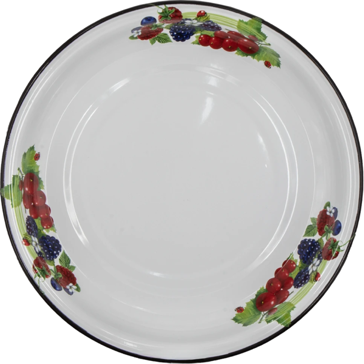 Runde Platte ∅50 cm Brombeeren emailliert, 7 L