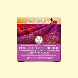 AROMA'Saules solid soap with Dead Sea mud and lavender, 80 g