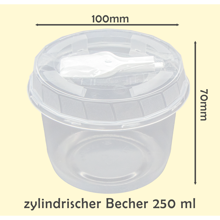 Einweg Feinkostbecher Set Becher mit Deckel Ø95mm und Löffel, 250ml, 50St Nicht für Internetverkauf