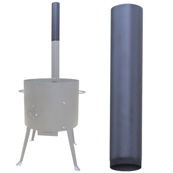 Part of the chimney pipe for the chugun with a flue, Ø 7 cm, length 37 cm, compatible with ArtNr 898548601