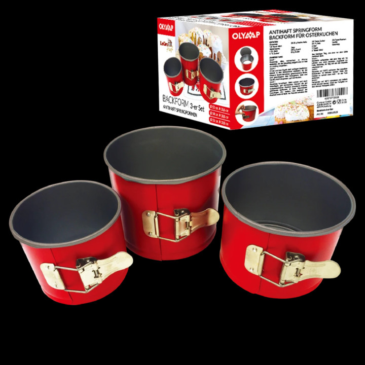 Set of 3 pieces Baking mold Ø 12, 14 and 16 cm, Height: 10,6 and 10,8 cm cm cm