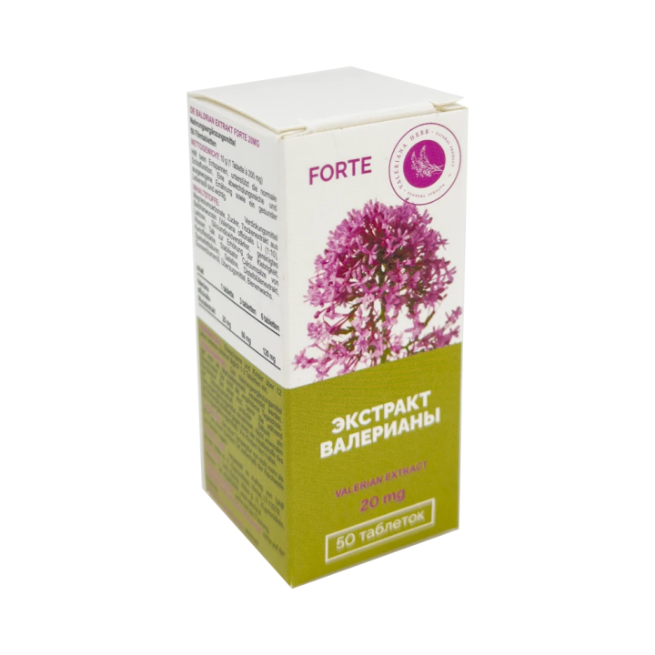 Valerian extract 20 mg FORTE, 50 tab.