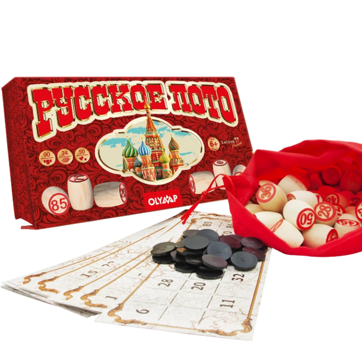 Russian lotto game - Moscow, in a colorful package with magnetic lock, 23 x 13 x 7.5 cm
