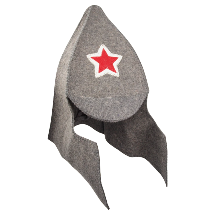 Шапочка банная Будёновка, войлок, В - 35 см, Ш - 40 см