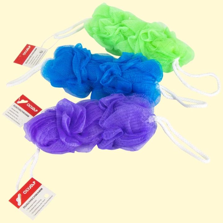 Duschschwamm mit zwei Griffen, in 3 Farben, 24 cm