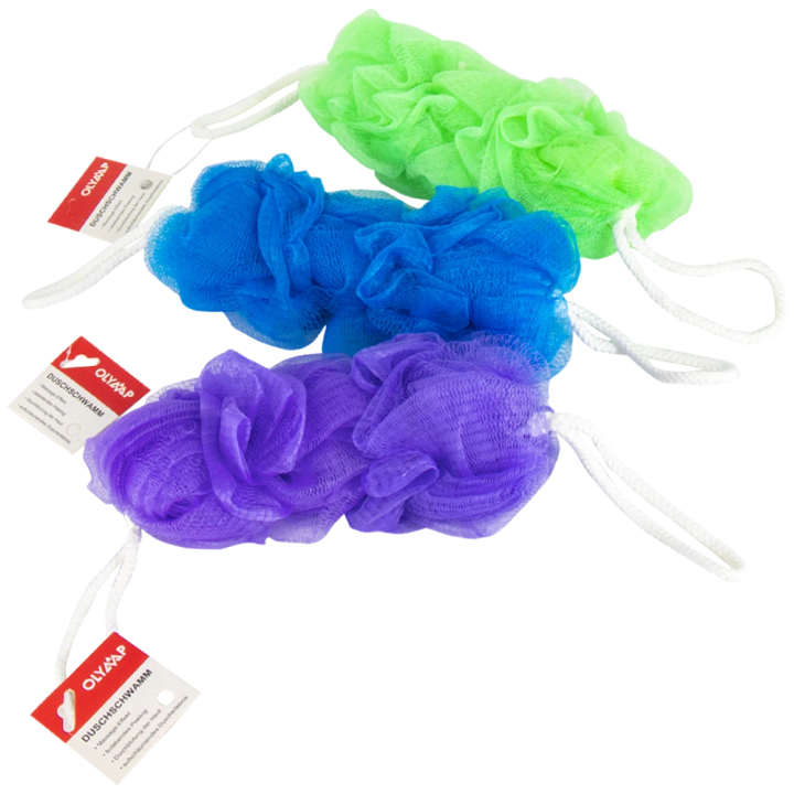 Body washcloth with two handles, different colors, 24 cm