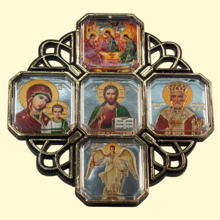 Ikone-Kreuz für Auto, 10x10 cm