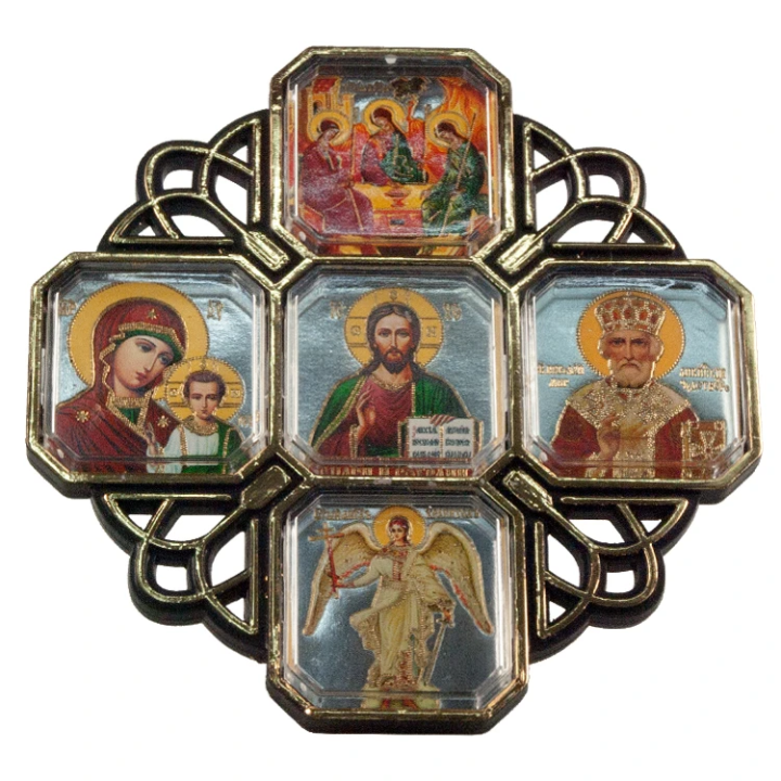 Ikone-Kreuz für Auto, 10x10 cm