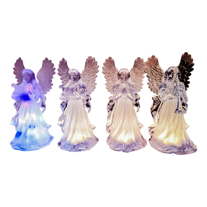 Statuette luminous, changes colors Angel, made of acrylic, 6,5 x 6,5 x 14,7 cm