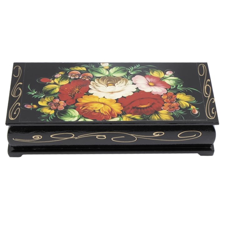 Zhostovo Box, Lacquer Miniature, 17,5 x 3,5 x 8,5 cm
