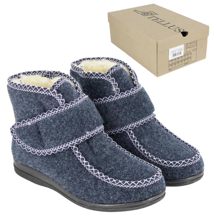 Slippers - Blue boots, Velcro fastening, textile, model: 60-81, sizes: 38, 40