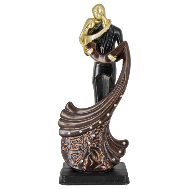 Statuettes for decoration - Newlyweds, with rhinestones, made of polymer resin, 30 x 13 cm