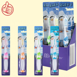Зубная щетка детская MODUM 32 Жемчужины Пингвиненок LuLu 1 шт, 15,5 см