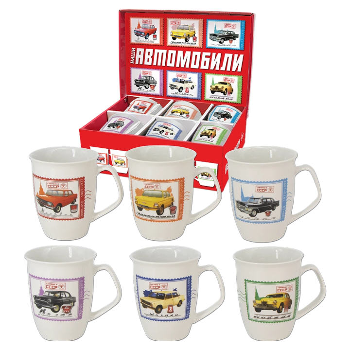 6-Tassen-Set Retro Autos, 330 ml *