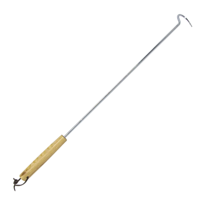 Grill- u. Fleischhaken Edelstahl mit Holzgriff 57 cm