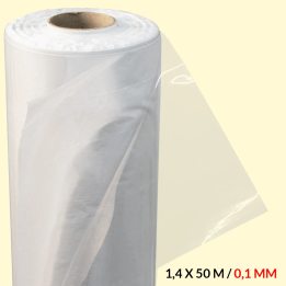 Tischdecke / Glasklare düne Folie CRYSTAL transparent, 1,4 x 50 m, 0,1 mm