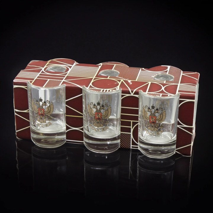 Gläser-Set Wappen Russland 6 Gläser, je 50 ml