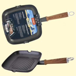 TIBET Grill Pan, Cast Aluminum Series, 24 x 4 cm, 904 g