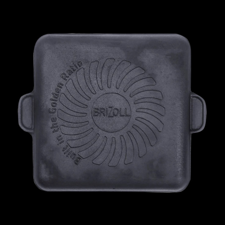 Gusseisen Grill-Servierpfanne, quadratisch Brizoll H181825G, 18 x 18 x 2,5 cm